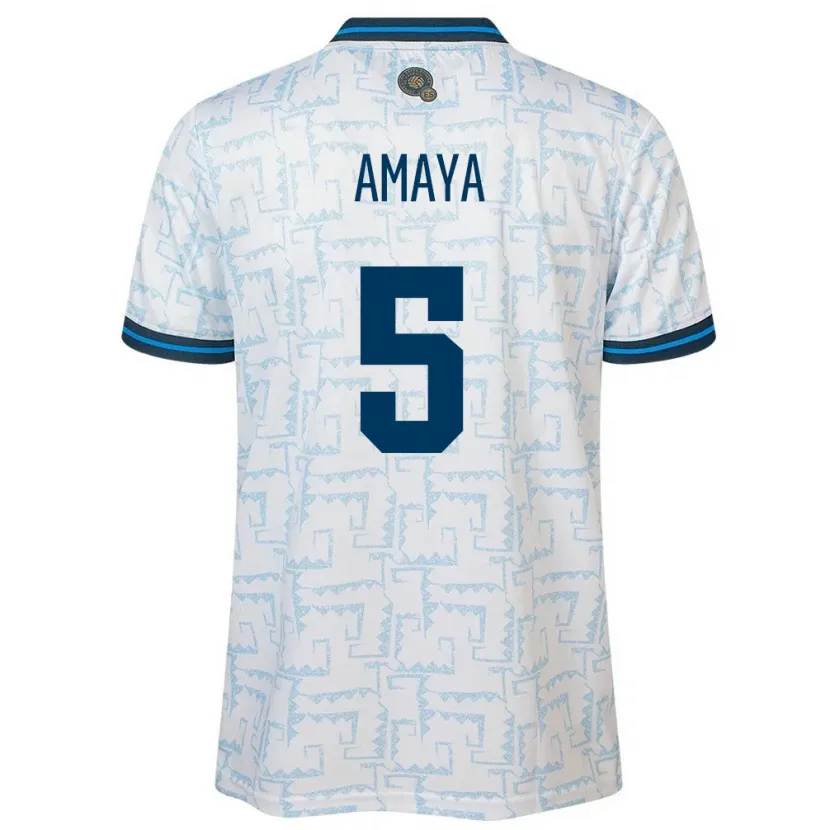 Danxen Herren El Salvador Nicolle Amaya #5 Weiß Auswärtstrikot Trikot 24-26 T-Shirt Schweiz