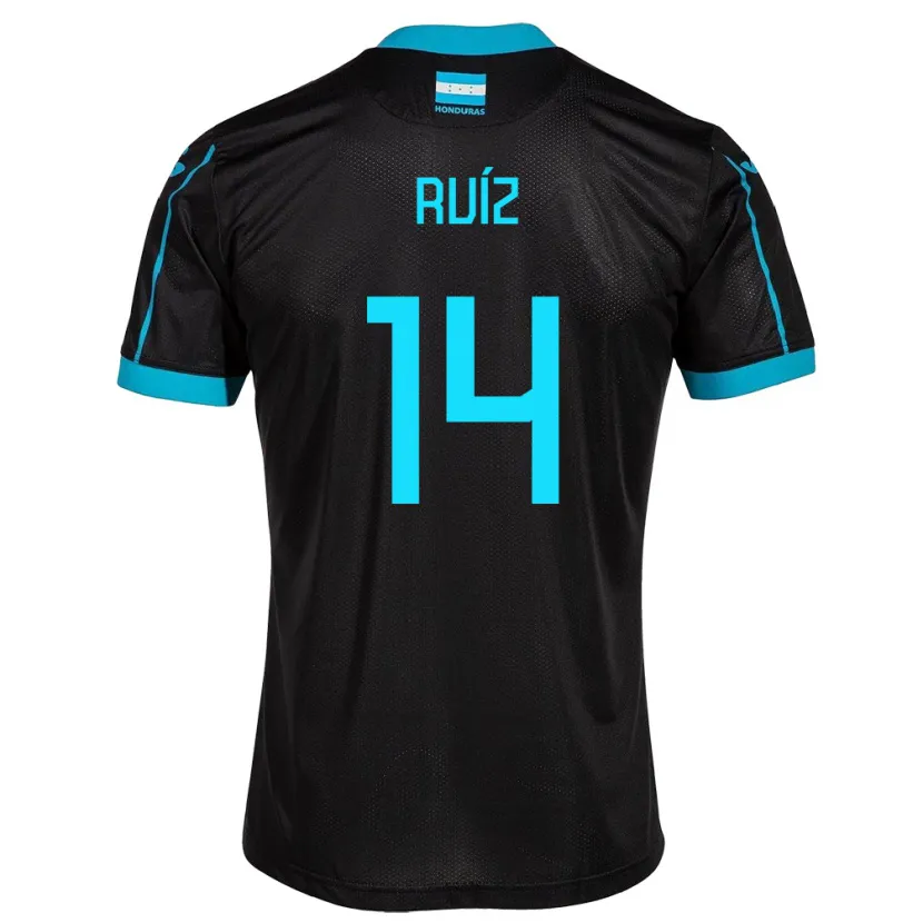Danxen Herren Honduras David Ruíz #14 Schwarz Auswärtstrikot Trikot 24-26 T-Shirt Schweiz