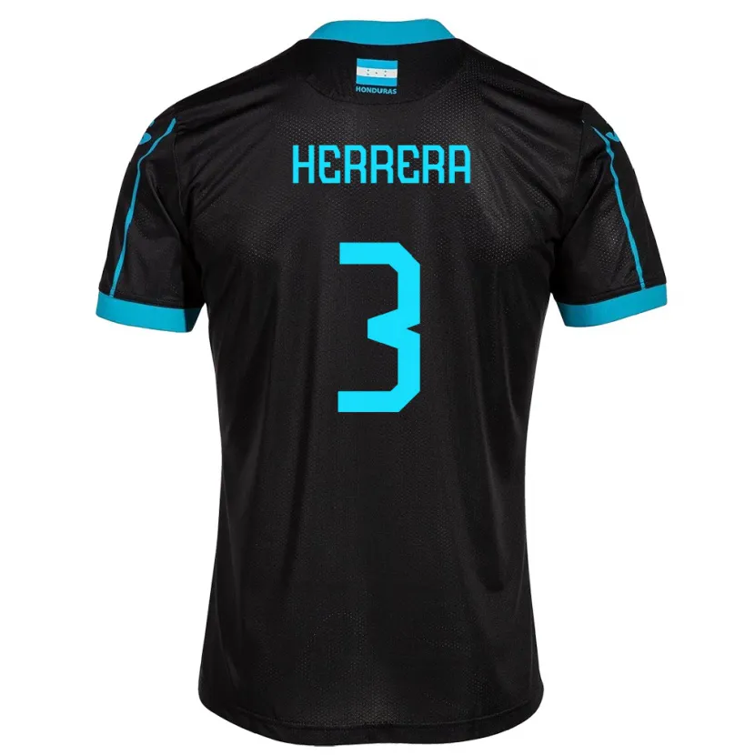 Danxen Herren Honduras David Herrera #3 Schwarz Auswärtstrikot Trikot 24-26 T-Shirt Schweiz