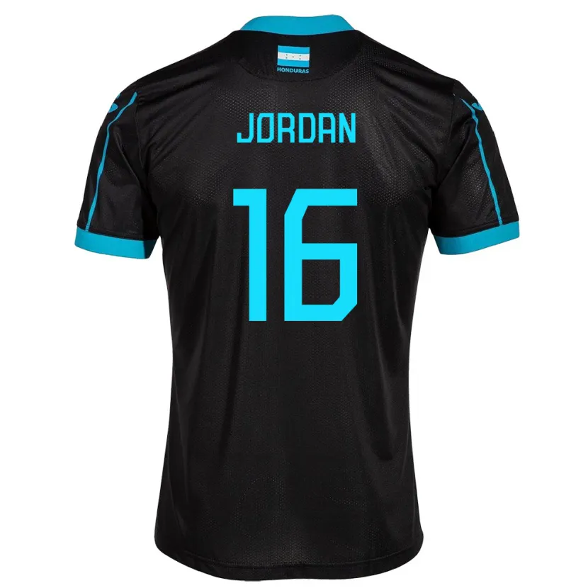 Danxen Herren Honduras Jordan García #16 Schwarz Auswärtstrikot Trikot 24-26 T-Shirt Schweiz