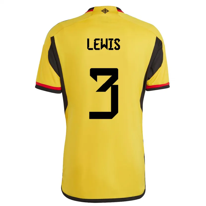 Danxen Herren Nordirland Jamal Lewis #3 Weiß Auswärtstrikot Trikot 24-26 T-Shirt Schweiz