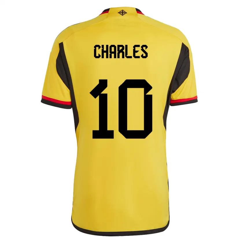 Danxen Herren Nordirland Dion Charles #10 Weiß Auswärtstrikot Trikot 24-26 T-Shirt Schweiz