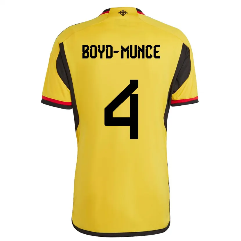 Danxen Herren Nordirland Caolan Boyd-Munce #4 Weiß Auswärtstrikot Trikot 24-26 T-Shirt Schweiz