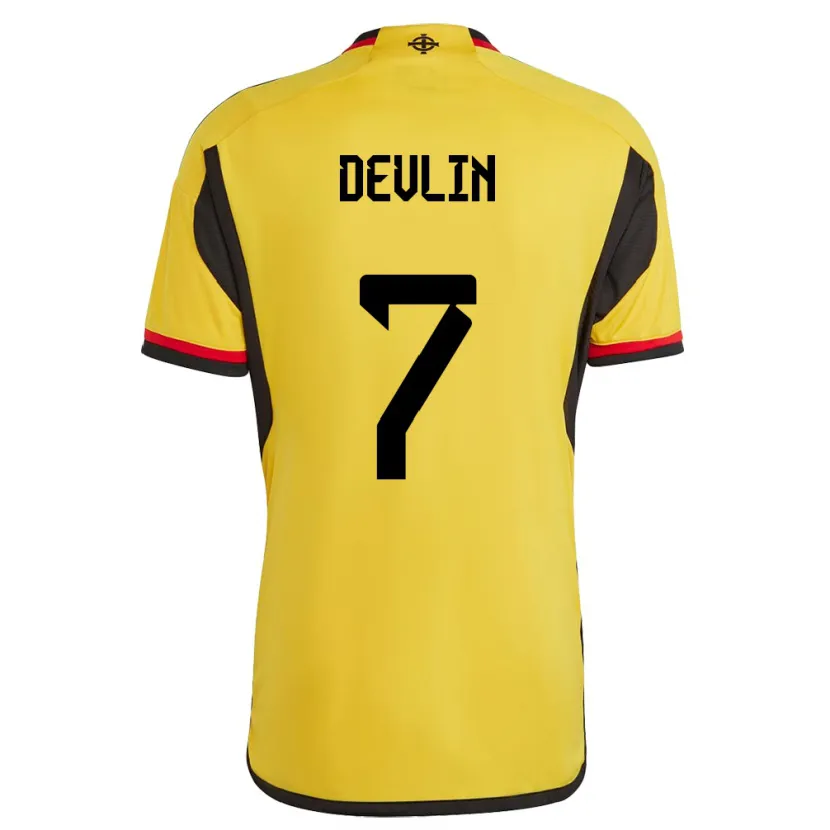 Danxen Herren Nordirland Terry Devlin #7 Weiß Auswärtstrikot Trikot 24-26 T-Shirt Schweiz