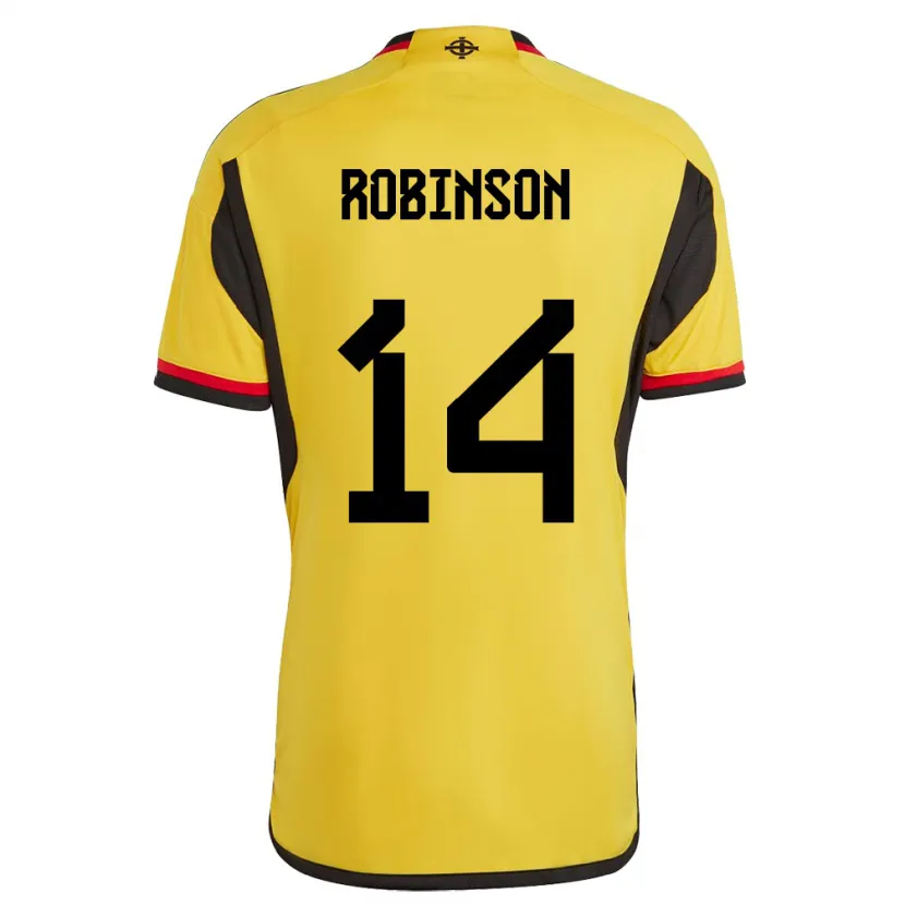 Danxen Herren Nordirland Darren Robinson #14 Weiß Auswärtstrikot Trikot 24-26 T-Shirt Schweiz