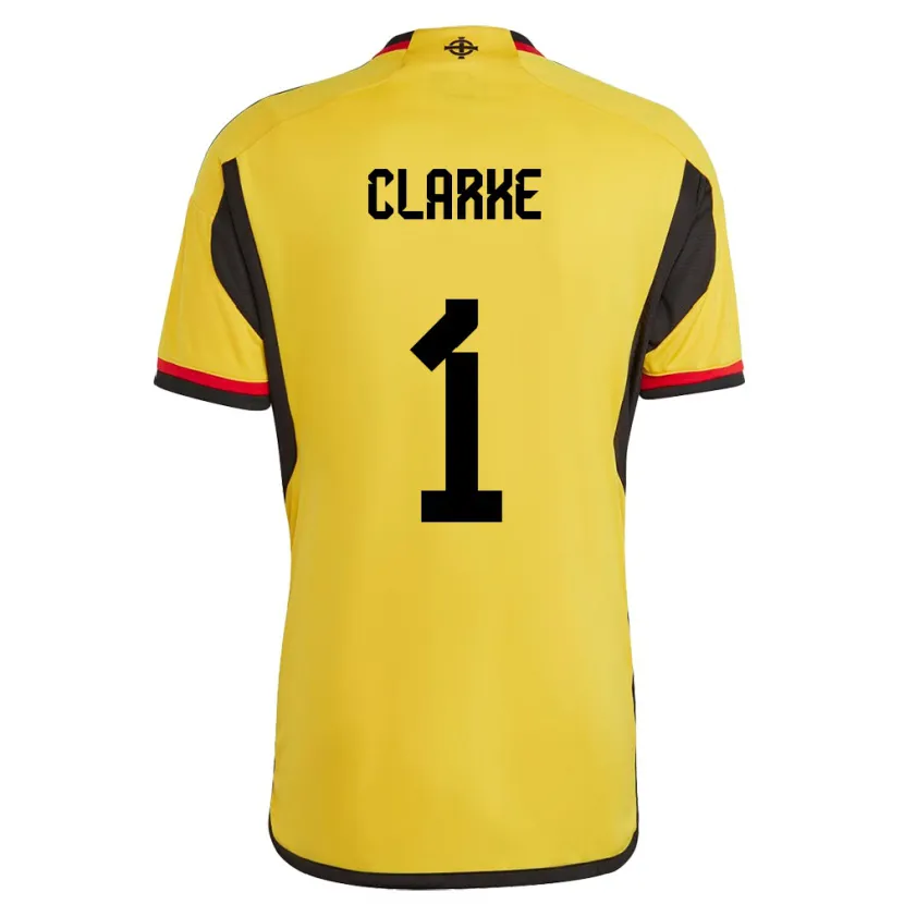Danxen Herren Nordirland Josh Clarke #1 Weiß Auswärtstrikot Trikot 24-26 T-Shirt Schweiz