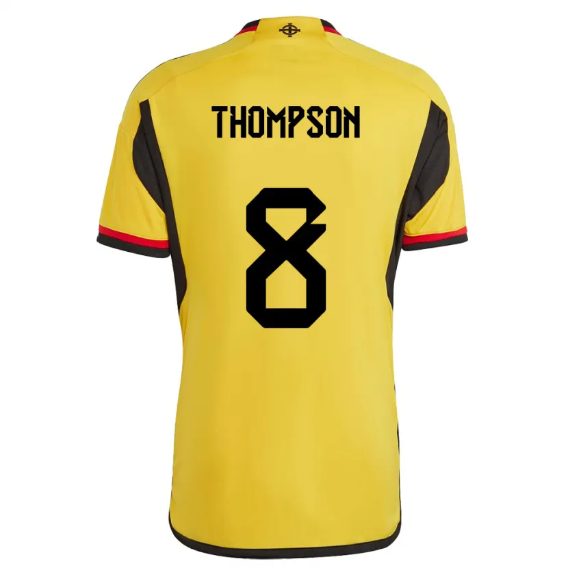 Danxen Herren Nordirland Joel Thompson #8 Weiß Auswärtstrikot Trikot 24-26 T-Shirt Schweiz