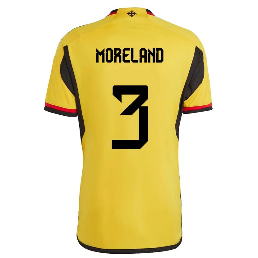 Danxen Herren Nordirland Calum Moreland #3 Weiß Auswärtstrikot Trikot 24-26 T-Shirt Schweiz
