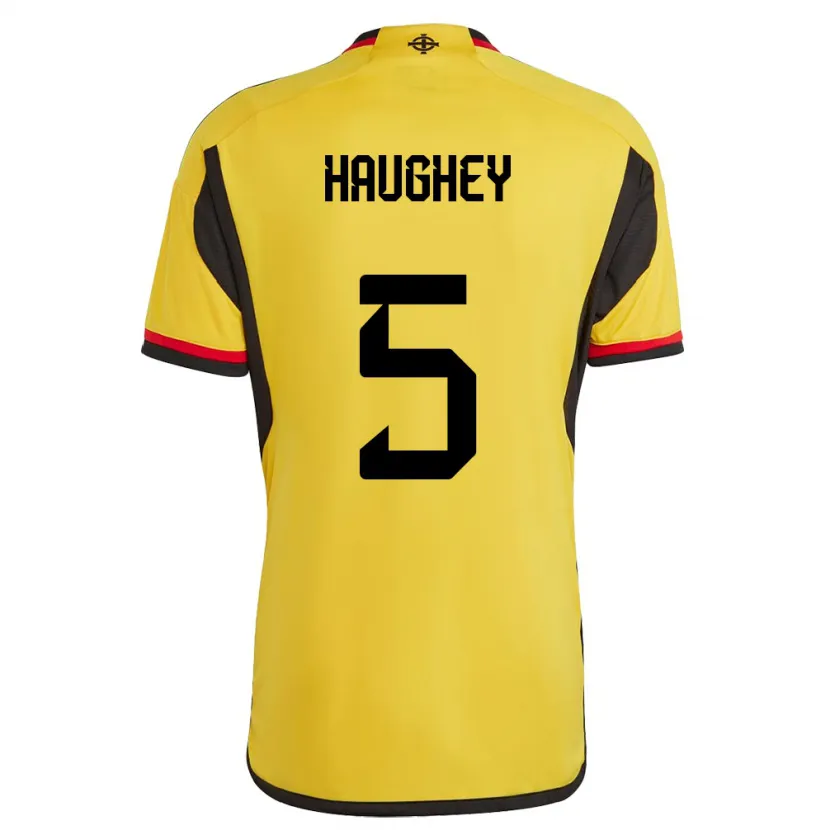 Danxen Herren Nordirland Conor Haughey #5 Weiß Auswärtstrikot Trikot 24-26 T-Shirt Schweiz