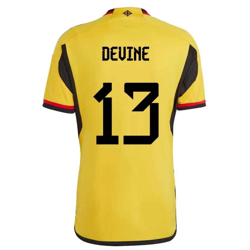 Danxen Herren Nordirland Senan Devine #13 Weiß Auswärtstrikot Trikot 24-26 T-Shirt Schweiz