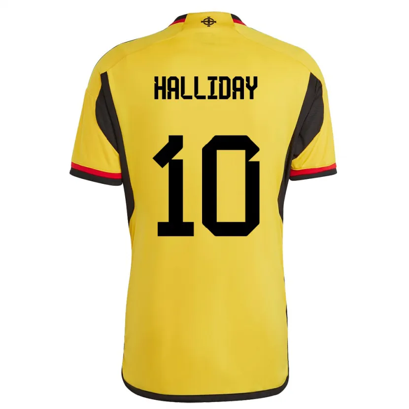 Danxen Herren Nordirland Keri Halliday #10 Weiß Auswärtstrikot Trikot 24-26 T-Shirt Schweiz