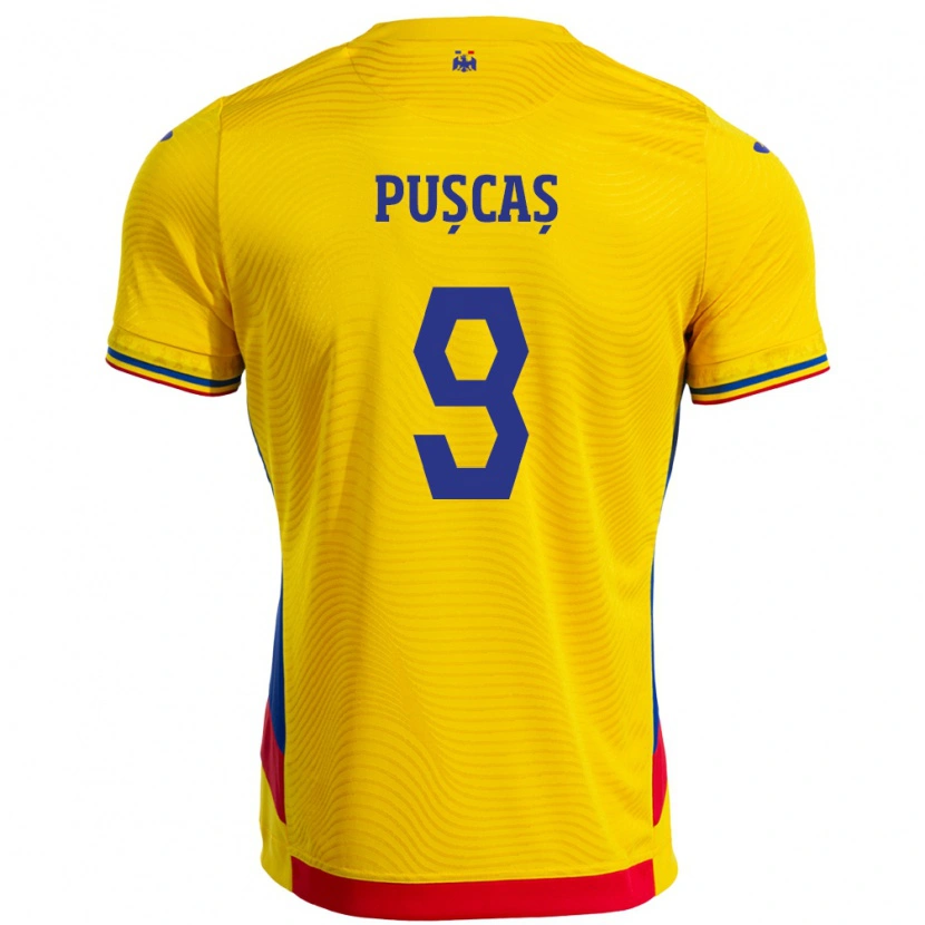 Danxen Damen Rumänische George Pușcaș #9 Gelb Heimtrikot Trikot 24-26 T-Shirt Schweiz
