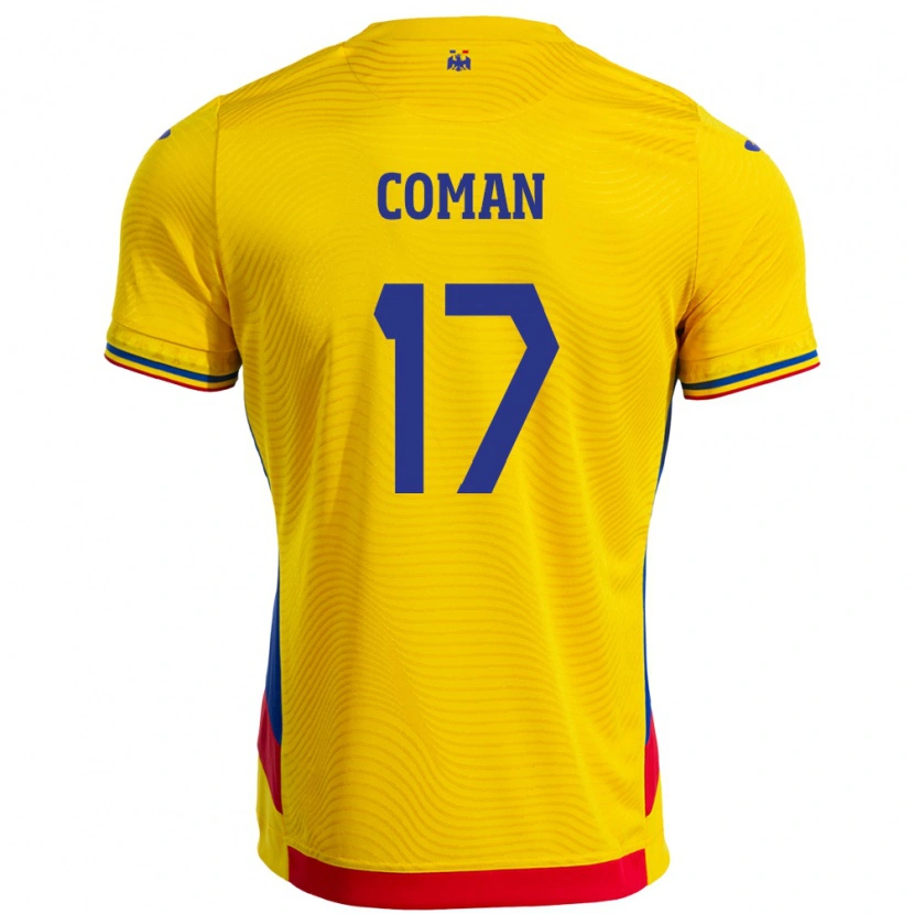 Danxen Damen Rumänische Florinel Coman #17 Gelb Heimtrikot Trikot 24-26 T-Shirt Schweiz