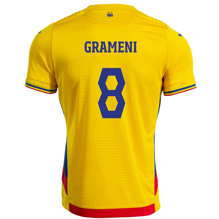 Danxen Damen Rumänische Constantin Grameni #8 Gelb Heimtrikot Trikot 24-26 T-Shirt Schweiz