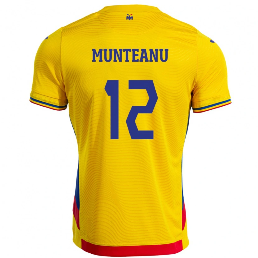 Danxen Damen Rumänische Rafael Munteanu #12 Gelb Heimtrikot Trikot 24-26 T-Shirt Schweiz