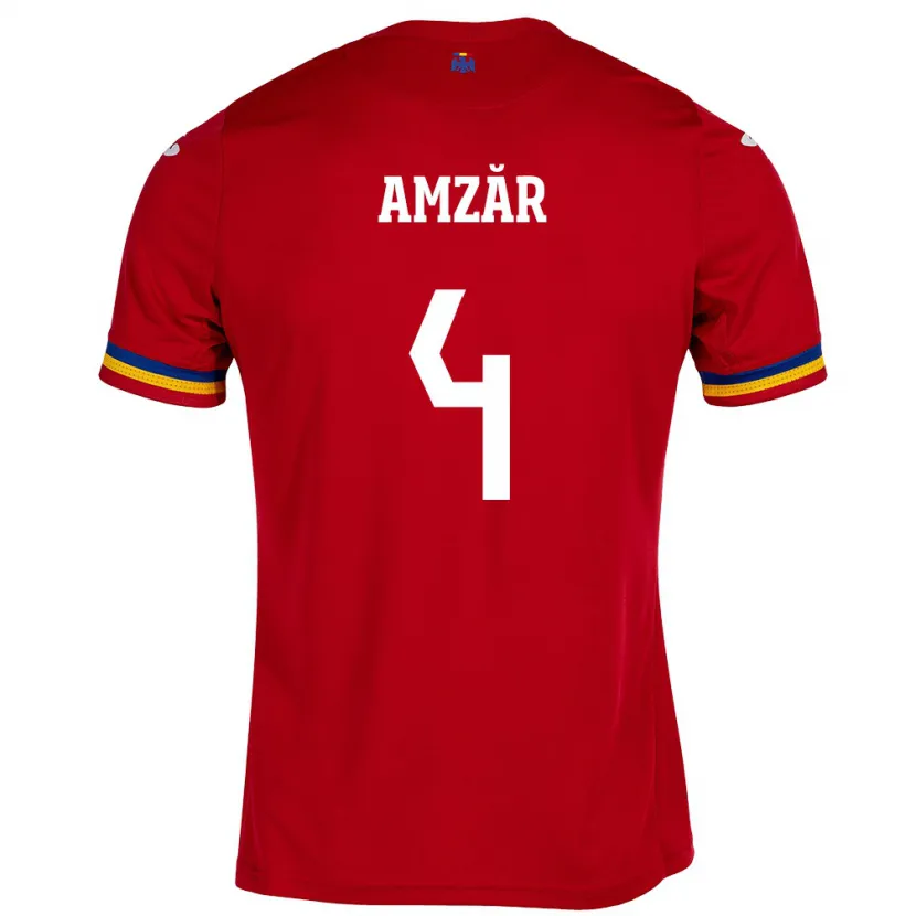 Danxen Damen Rumänische Costin Amzăr #4 Rot Auswärtstrikot Trikot 24-26 T-Shirt Schweiz