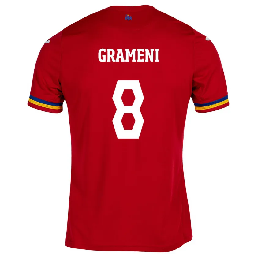 Danxen Damen Rumänische Constantin Grameni #8 Rot Auswärtstrikot Trikot 24-26 T-Shirt Schweiz