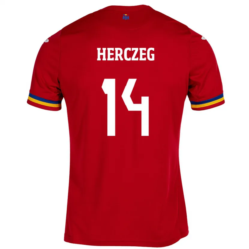 Danxen Damen Rumänische Andrea Herczeg #14 Rot Auswärtstrikot Trikot 24-26 T-Shirt Schweiz