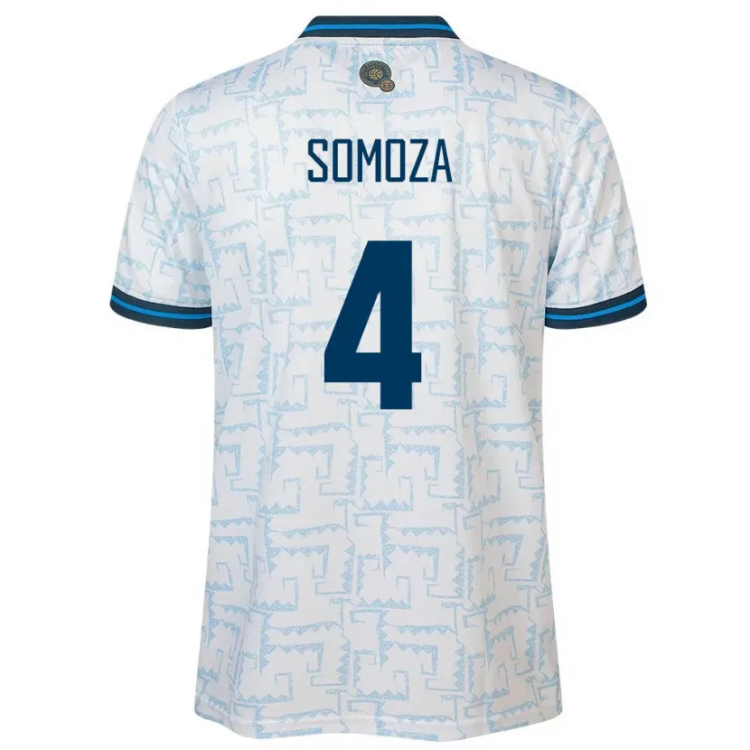 Danxen Damen El Salvador Néstor Somoza #4 Weiß Auswärtstrikot Trikot 24-26 T-Shirt Schweiz