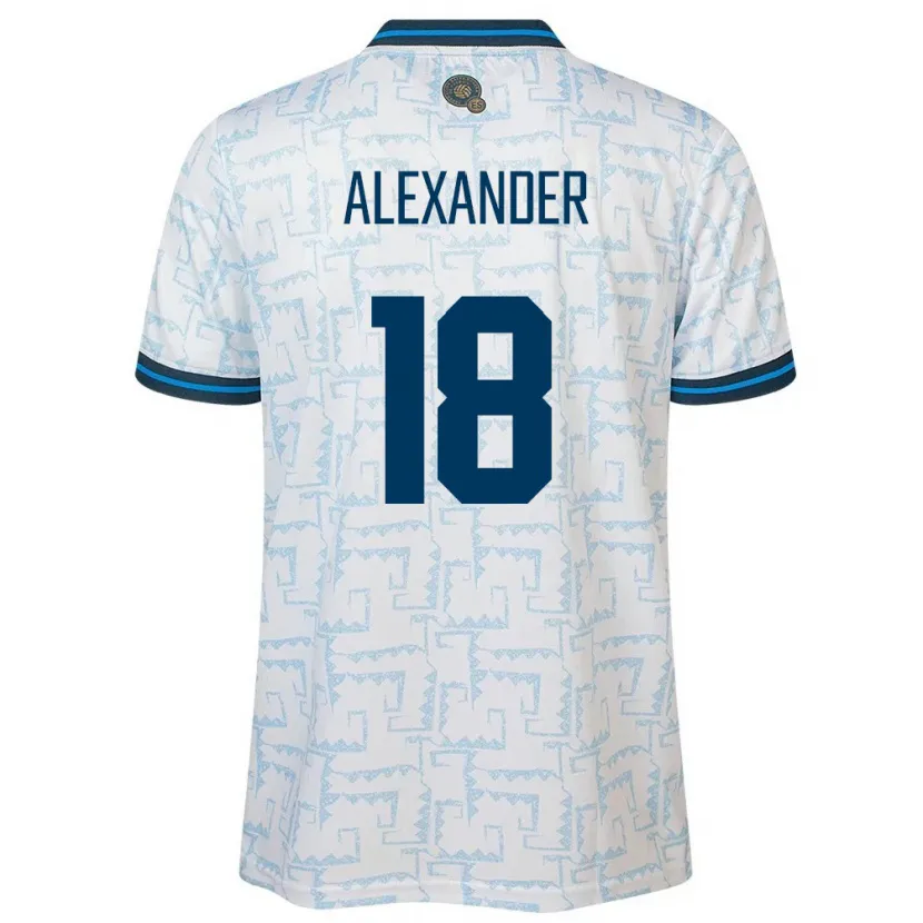 Danxen Damen El Salvador Alexander Aguilar #18 Weiß Auswärtstrikot Trikot 24-26 T-Shirt Schweiz