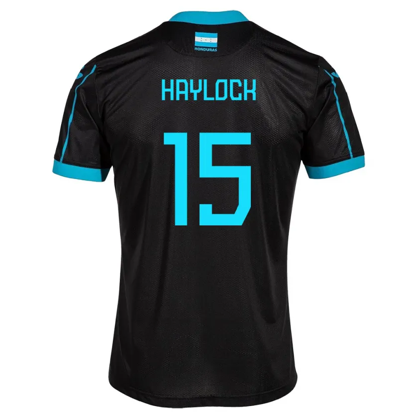 Danxen Damen Honduras Kendra Haylock #15 Schwarz Auswärtstrikot Trikot 24-26 T-Shirt Schweiz