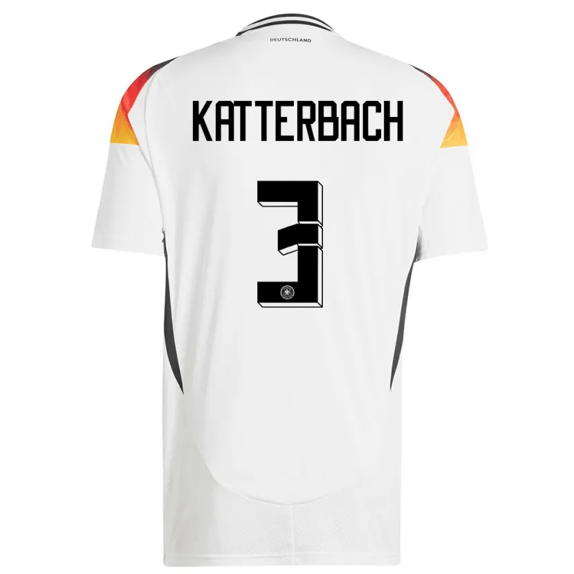 Danxen Kinder Deutschland Noah Katterbach #3 Weiß Heimtrikot Trikot 24-26 T-Shirt Schweiz