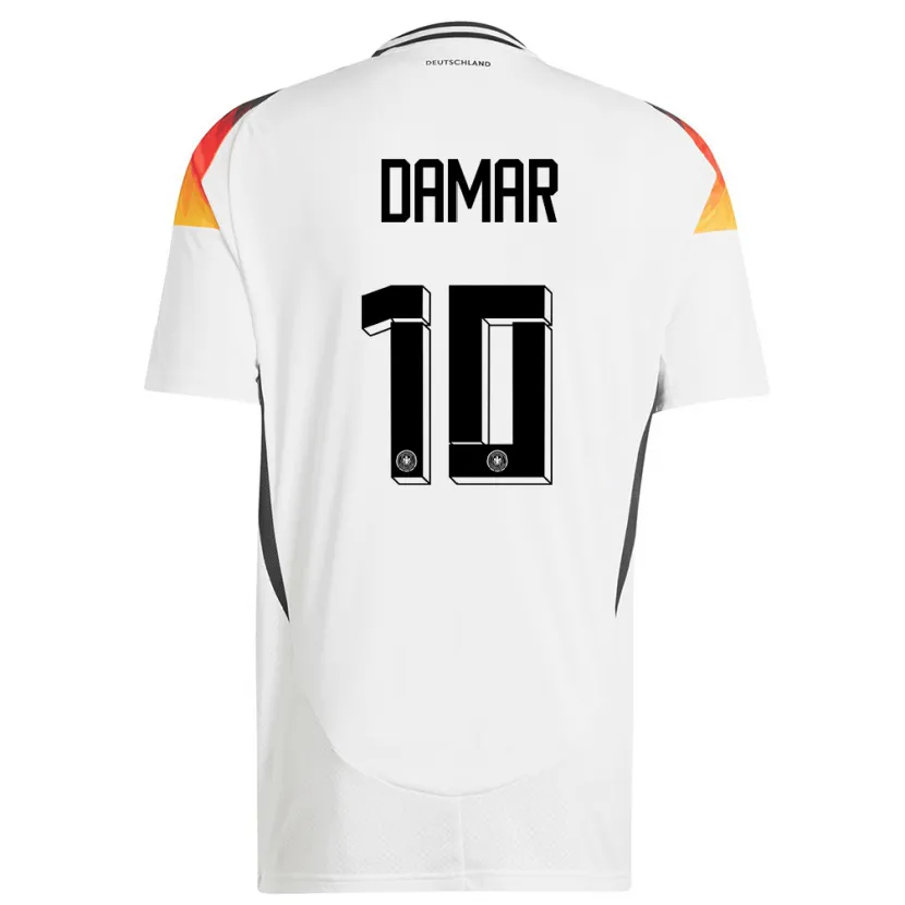 Danxen Kinder Deutschland Muhammed Damar #10 Weiß Heimtrikot Trikot 24-26 T-Shirt Schweiz