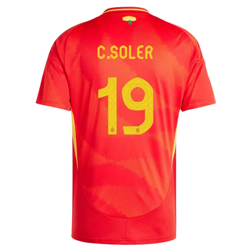 Danxen Kinder Spanien Carlos Soler #19 Rot Heimtrikot Trikot 24-26 T-Shirt Schweiz