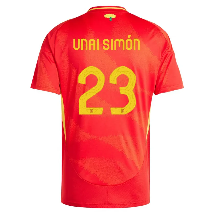 Danxen Kinder Spanien Unai Simon #23 Rot Heimtrikot Trikot 24-26 T-Shirt Schweiz