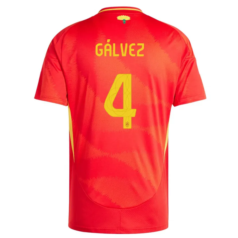 Danxen Kinder Spanien Rocio Galvez #4 Rot Heimtrikot Trikot 24-26 T-Shirt Schweiz