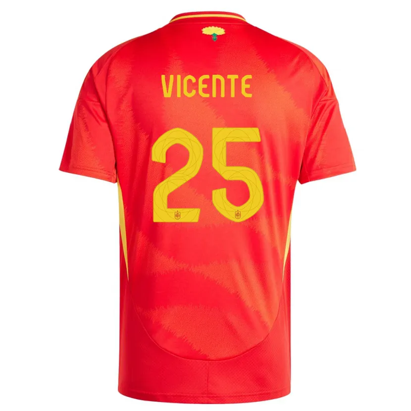 Danxen Kinder Spanien Ainhoa Vicente #25 Rot Heimtrikot Trikot 24-26 T-Shirt Schweiz