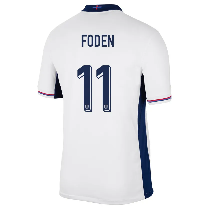 Danxen Kinder England Phil Foden #11 Weiß Heimtrikot Trikot 24-26 T-Shirt Schweiz