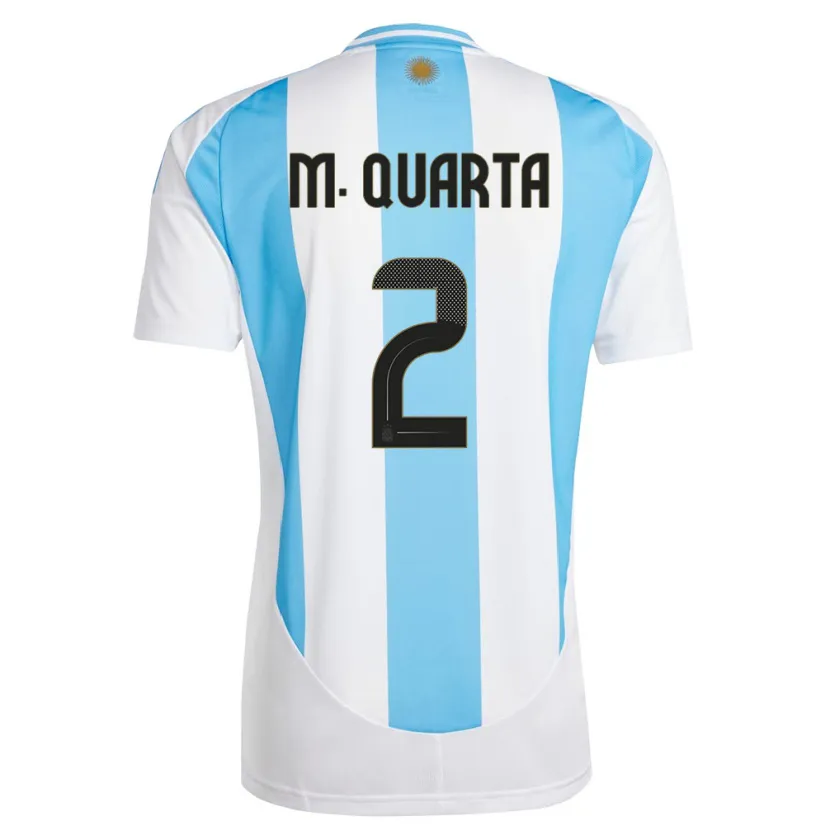 Danxen Kinder Argentinien Lucas Martinez Quarta #2 Weiß Blau Heimtrikot Trikot 24-26 T-Shirt Schweiz