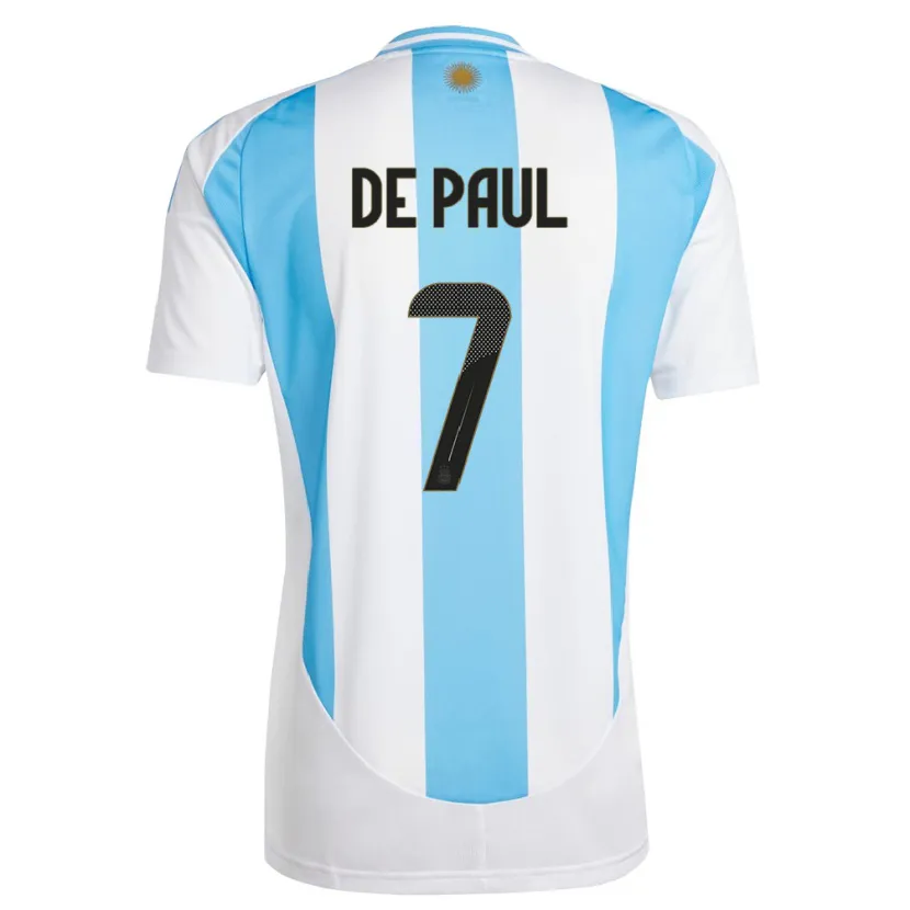 Danxen Kinder Argentinien Rodrigo De Paul #7 Weiß Blau Heimtrikot Trikot 24-26 T-Shirt Schweiz