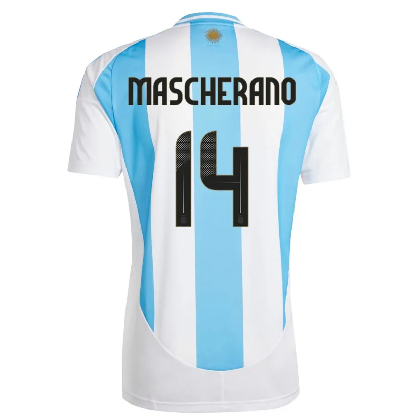 Danxen Kinder Argentinien Javier Mascherano #14 Weiß Blau Heimtrikot Trikot 24-26 T-Shirt Schweiz
