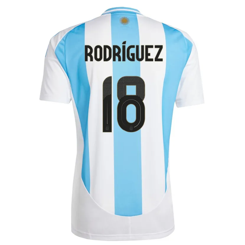 Danxen Kinder Argentinien Guido Rodriguez #18 Weiß Blau Heimtrikot Trikot 24-26 T-Shirt Schweiz