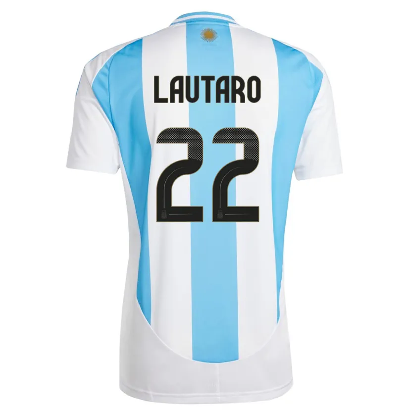Danxen Kinder Argentinien Lautaro Martinez #22 Weiß Blau Heimtrikot Trikot 24-26 T-Shirt Schweiz