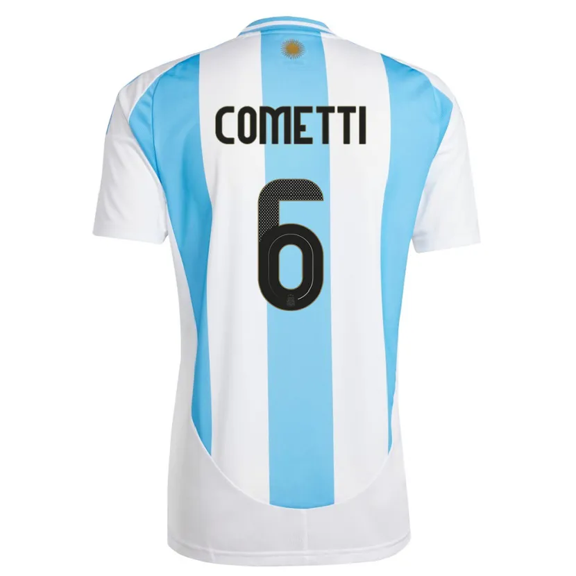 Danxen Kinder Argentinien Aldana Cometti #6 Weiß Blau Heimtrikot Trikot 24-26 T-Shirt Schweiz
