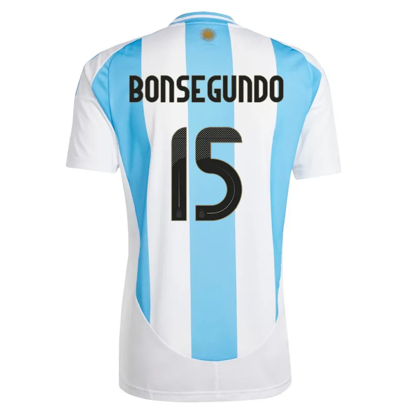 Danxen Kinder Argentinien Florencia Bonsegundo #15 Weiß Blau Heimtrikot Trikot 24-26 T-Shirt Schweiz