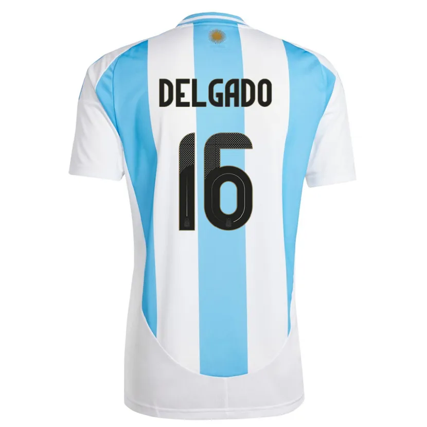 Danxen Kinder Argentinien Marina Delgado #16 Weiß Blau Heimtrikot Trikot 24-26 T-Shirt Schweiz