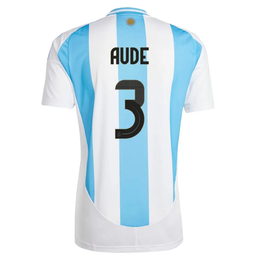 Danxen Kinder Argentinien Julian Aude #3 Weiß Blau Heimtrikot Trikot 24-26 T-Shirt Schweiz