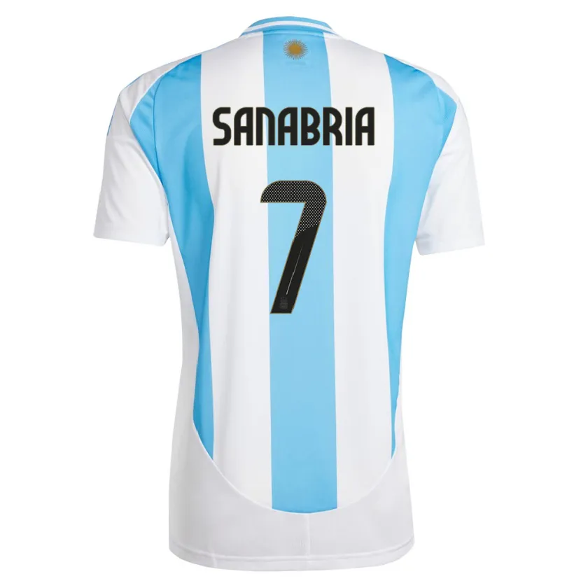 Danxen Kinder Argentinien Mateo Sanabria #7 Weiß Blau Heimtrikot Trikot 24-26 T-Shirt Schweiz