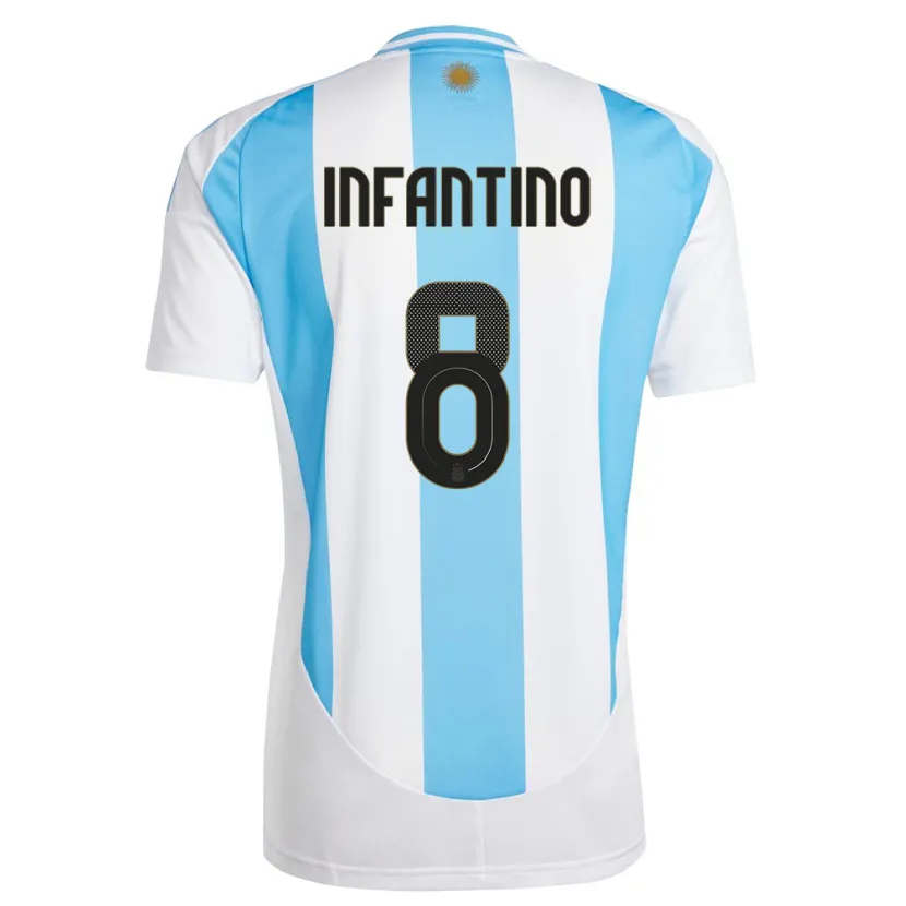 Danxen Kinder Argentinien Gino Infantino #8 Weiß Blau Heimtrikot Trikot 24-26 T-Shirt Schweiz