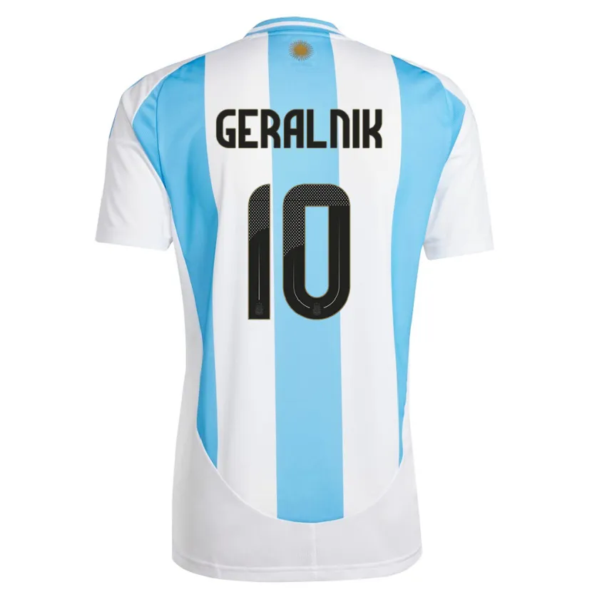 Danxen Kinder Argentinien Tiago Geralnik #10 Weiß Blau Heimtrikot Trikot 24-26 T-Shirt Schweiz