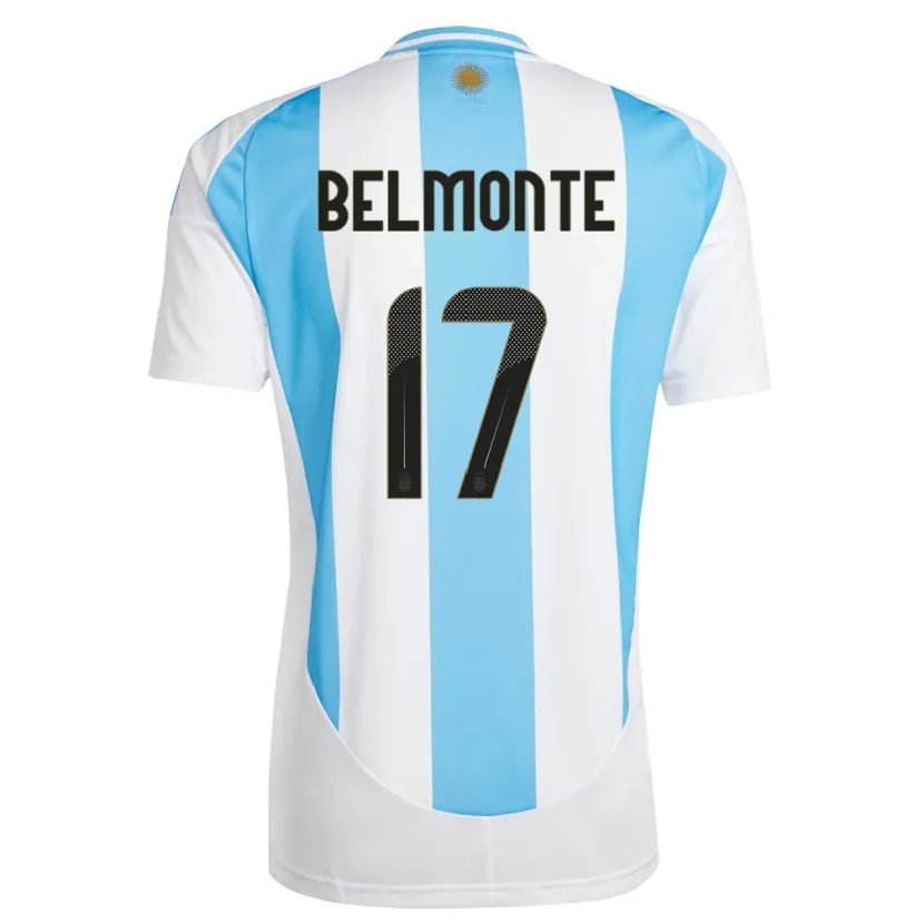 Danxen Kinder Argentinien Tomas Belmonte #17 Weiß Blau Heimtrikot Trikot 24-26 T-Shirt Schweiz