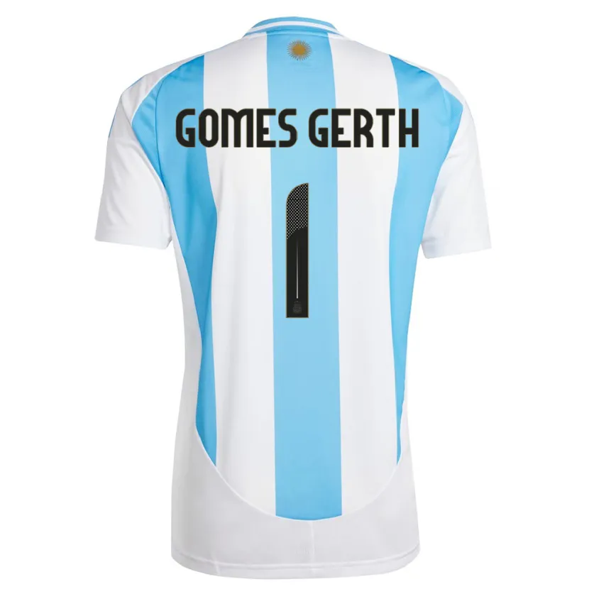 Danxen Kinder Argentinien Federico Gomes Gerth #1 Weiß Blau Heimtrikot Trikot 24-26 T-Shirt Schweiz