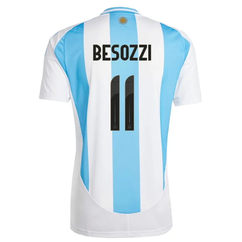 Danxen Kinder Argentinien Lucas Besozzi #11 Weiß Blau Heimtrikot Trikot 24-26 T-Shirt Schweiz