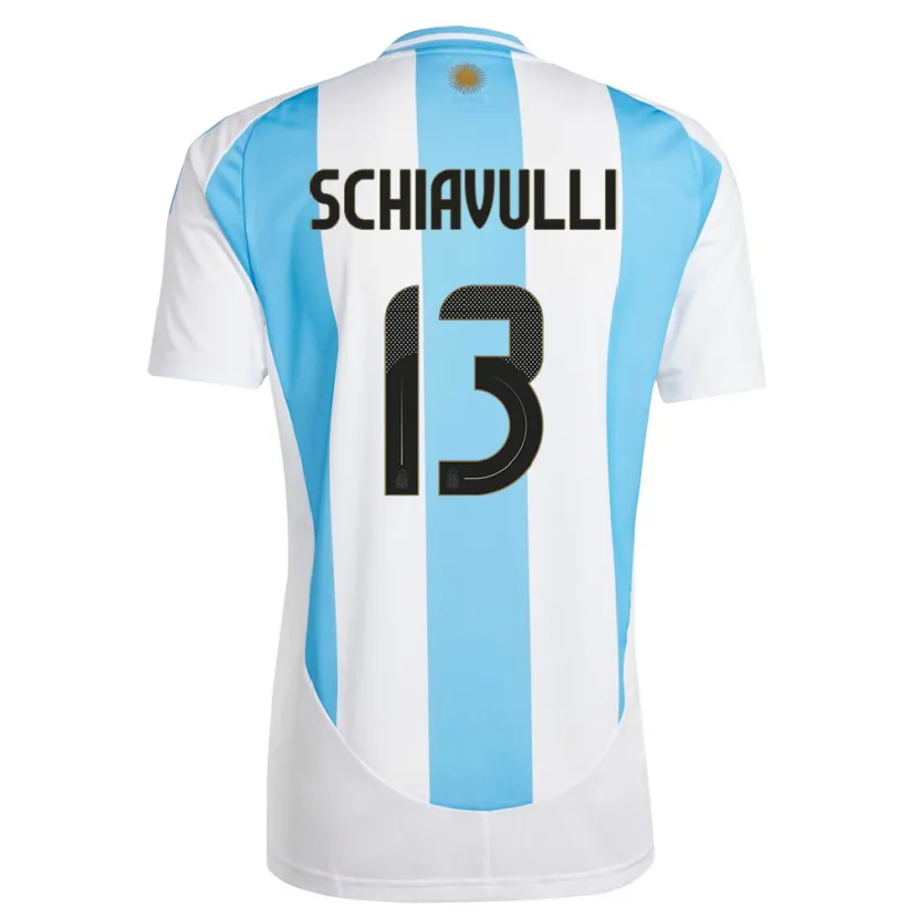 Danxen Kinder Argentinien Thiago Schiavulli #13 Weiß Blau Heimtrikot Trikot 24-26 T-Shirt Schweiz