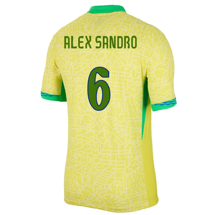 Danxen Kinder Brasilien Alex Sandro #6 Gelb Heimtrikot Trikot 24-26 T-Shirt Schweiz