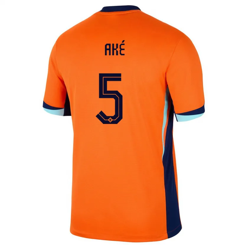 Danxen Kinder Niederlande Nathan Ake #5 Orange Heimtrikot Trikot 24-26 T-Shirt Schweiz